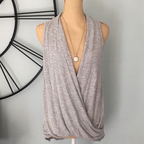 Nordstrom Tops - 👓 Red23 Nordstrom Grey Wrapped Tank Top